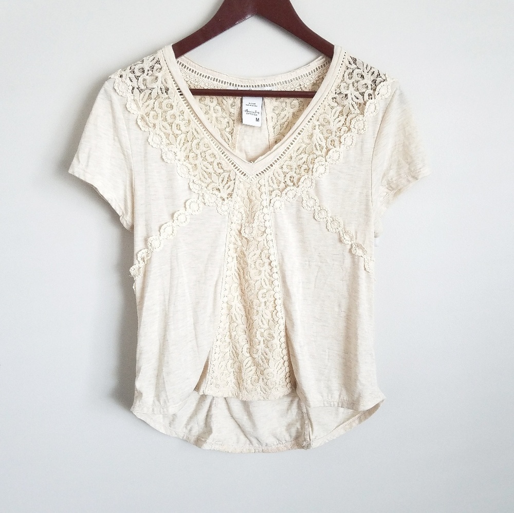 American Rag Lace Short Sleeve Top Size Medium - Picture 1 of 5